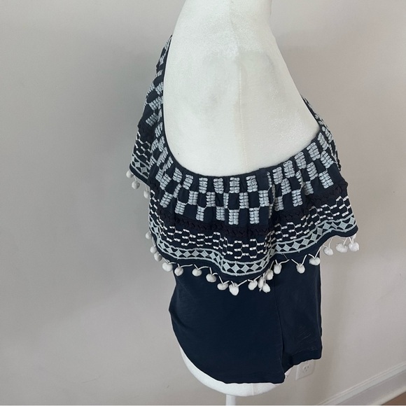 By Anthropologie Pom-Tassel One-Shoulder Top | Size Medium| - Picture 7 of 10